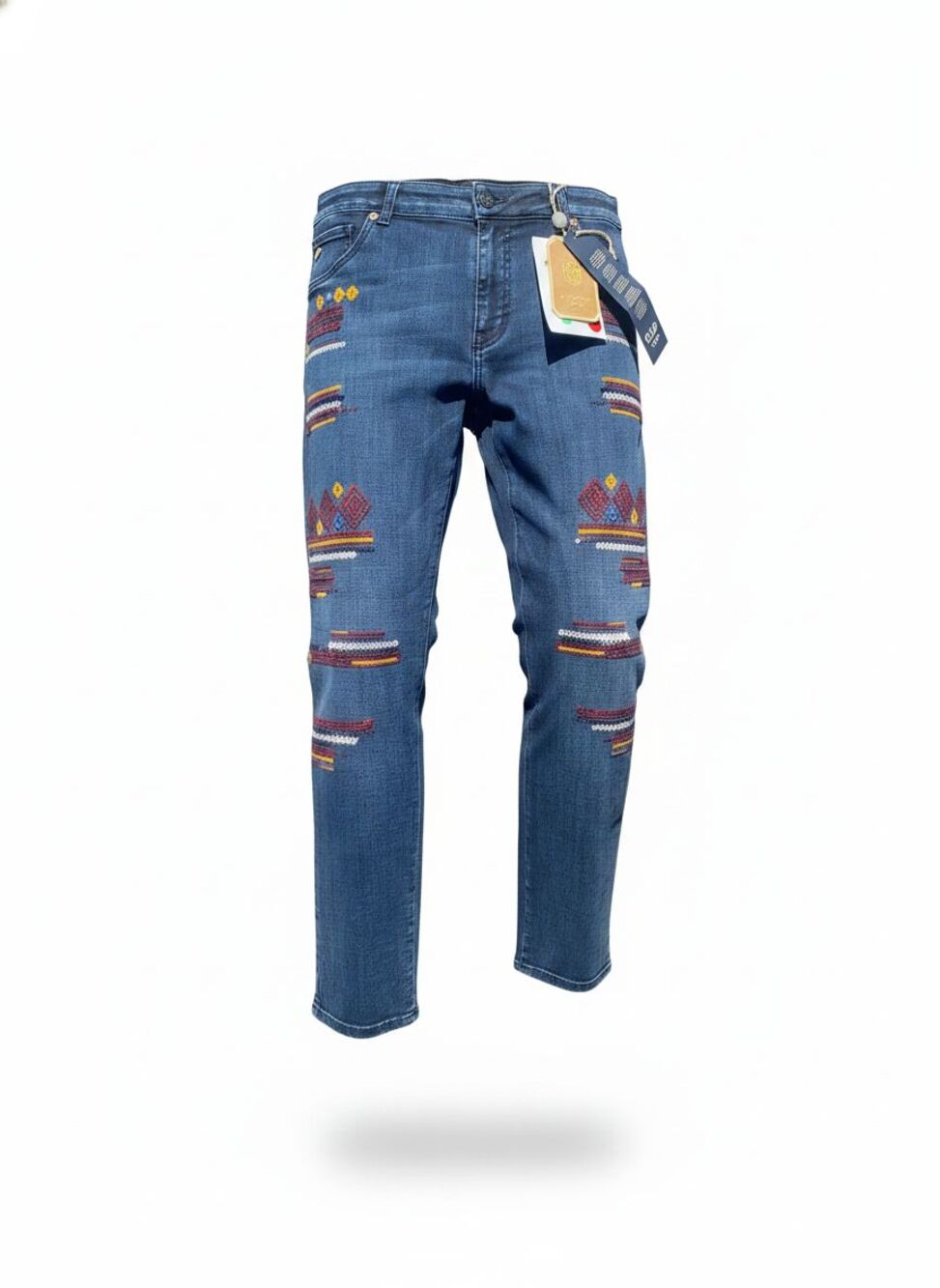 Marani Jeans Women's Skinny Fit Denim With Colorful Embroidery Size 28